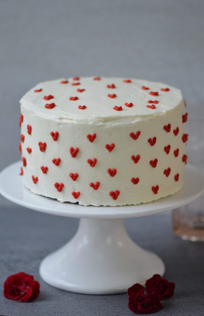 Red White Heart Cake