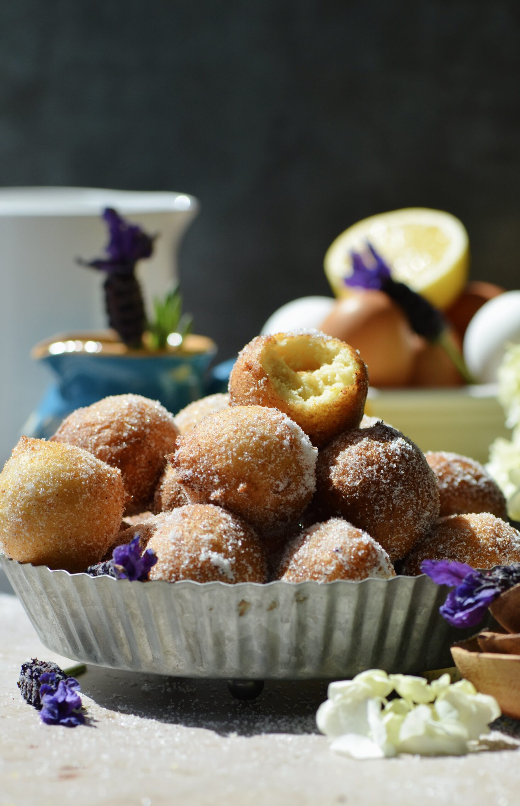 Lemon Lavender Donuts with Vanilla Bean Sugar