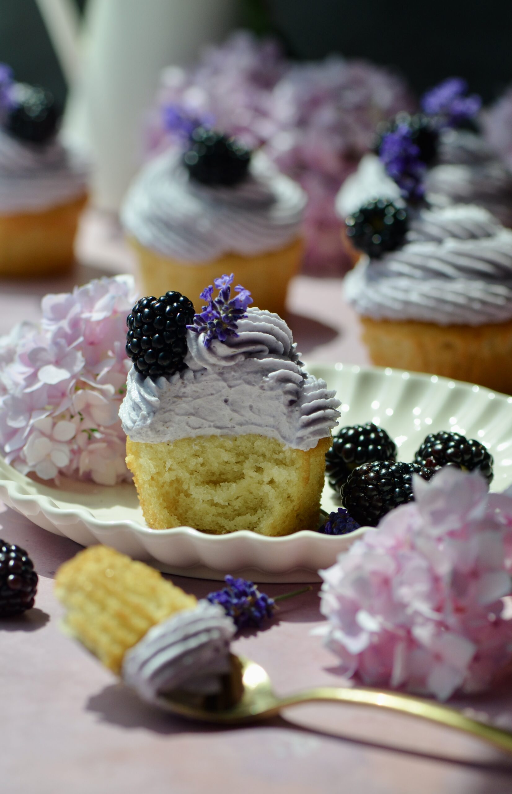 Vanilla Blackberry Lavender Cupcakes (Inspired by Speak Now TV)