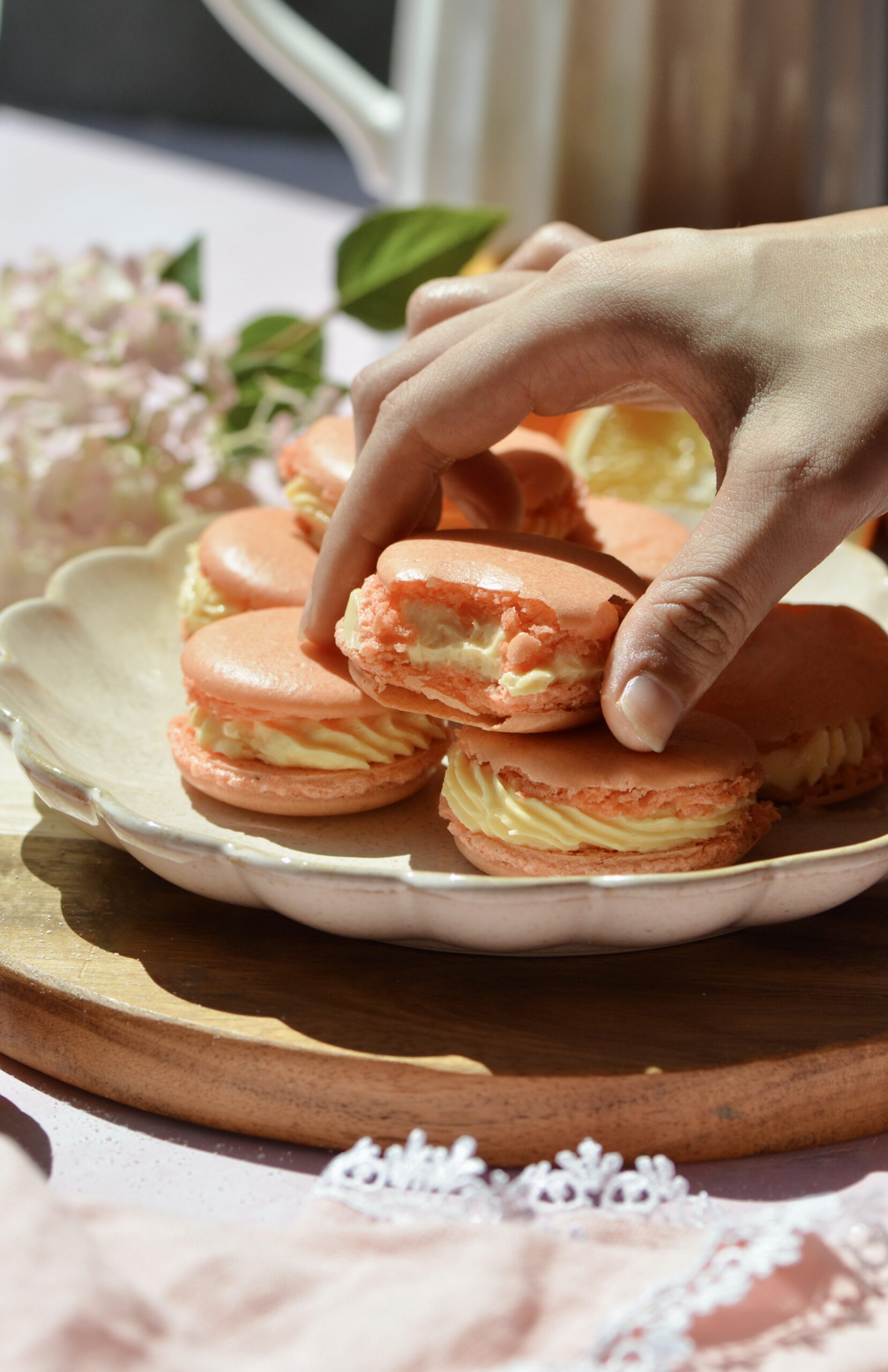 Orange Blossom Macarons